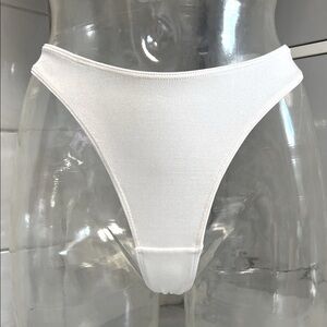 M. Stevens Spandex Dance Undies. White High Cut Thong M New